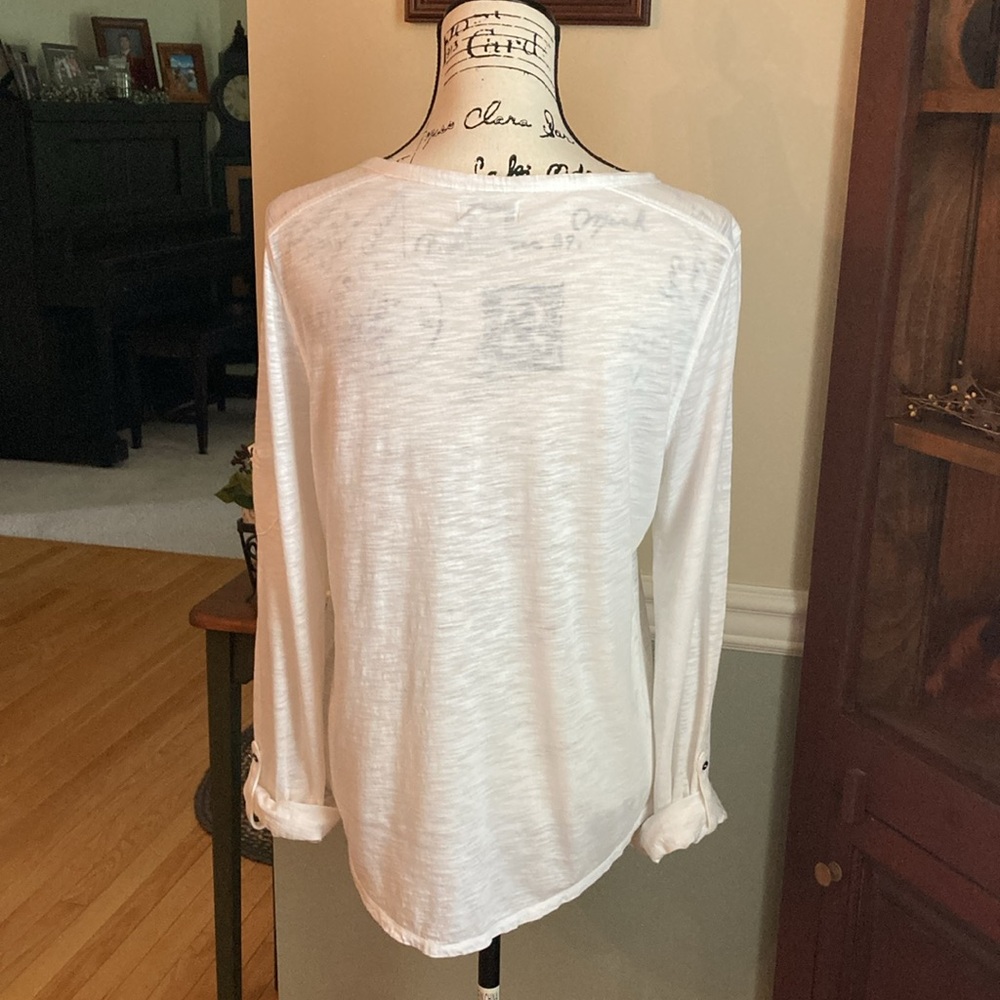 Lucky Brand White Long Sleeve Women's Top - Picture 4 of 7